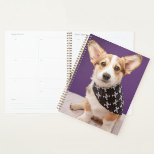 Cutest Baby Animals   Corgi Puppy Skull Bandana Planner