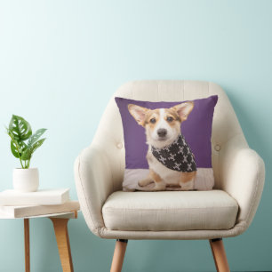 Cutest Baby Animals Corgi Puppy Skull Bandanna Cushion