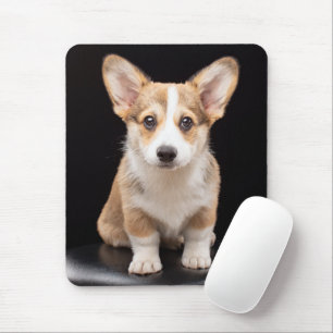 Cutest Baby Animals   Corgi Puppy Standing Tall Mouse Pad