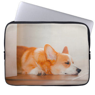 Cutest Baby Animals   Corgi Sleeping Laptop Sleeve