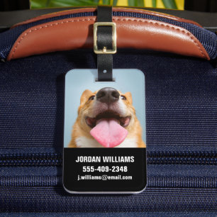 Cutest Baby Animals Corgi Tongue Luggage Tag