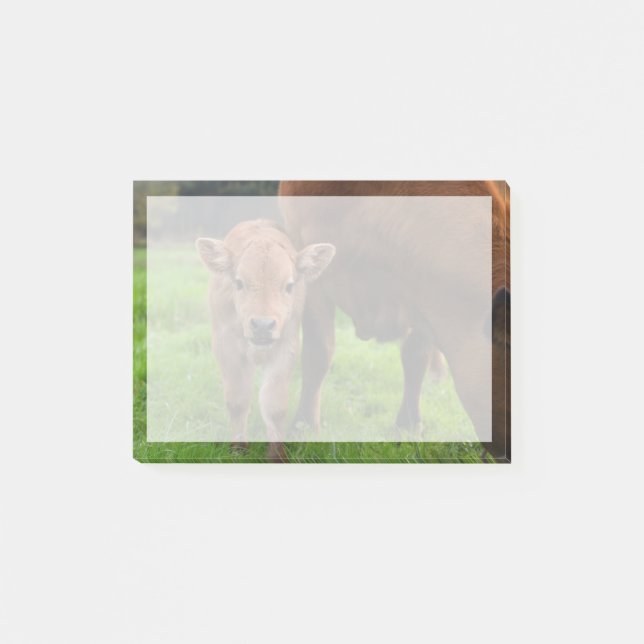 Cutest Baby Animals | Cow & Calf Post-it Notes (Front)