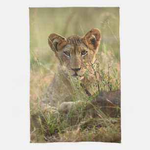 Cutest Baby Animals Cute Baby Lion Cub Tea Towel
