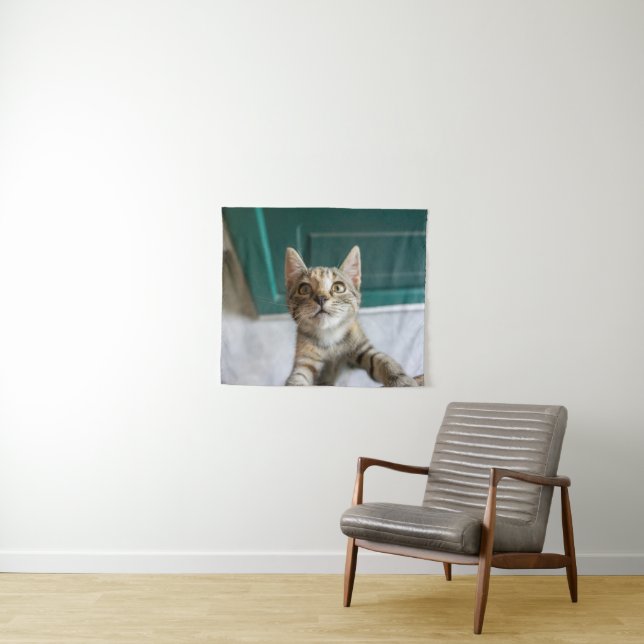 Cutest Baby Animals | Cute Tabby Kitten Tapestry (In Situ (Horizontal))