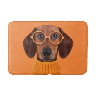 Cutest Baby Animals   Dachshund Orange Sweater Bath Mat