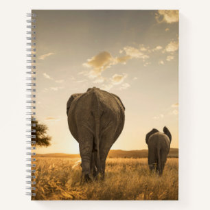 Cutest Baby Animals Elephant Calf & Mother Notebook
