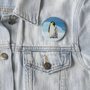 Cutest Baby Animals   Emperor Penguin Chick 6 Cm Round Badge