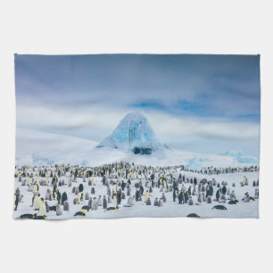 Cutest Baby Animals Emperor Penguin Colony Tea Towel