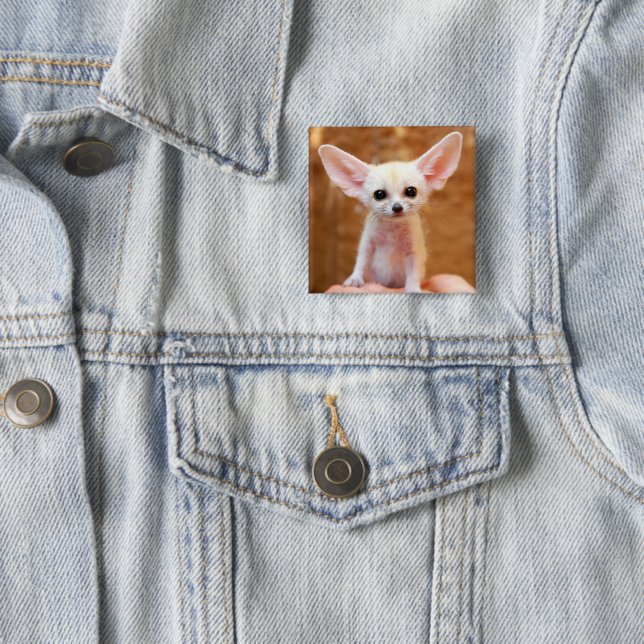 Cutest Baby Animals | Fennec Fox 15 Cm Square Badge (In Situ)