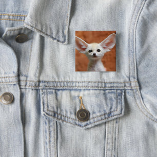 Cutest Baby Animals   Fennec Fox Pup 15 Cm Square Badge