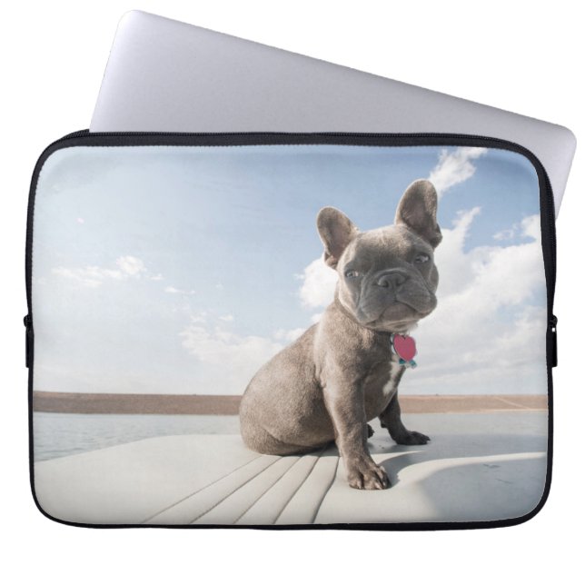Cutest Baby Animals | French Bulldog Boating Laptop Sleeve (Front)
