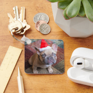 Cutest Baby Animals French Bulldog Christmas Key Ring