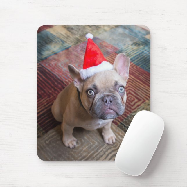Cutest Baby Animals | French Bulldog Christmas Mouse Pad (With Mouse)
