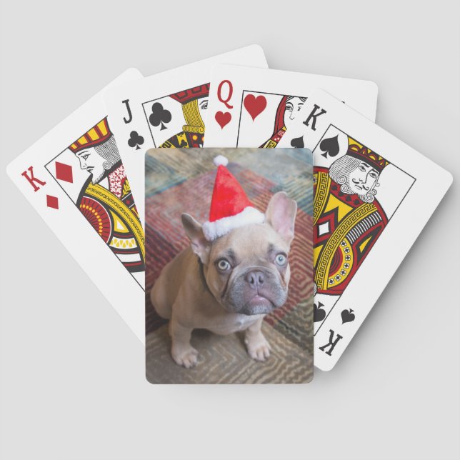 Cutest Baby Animals | French Bulldog Christmas Playing Cards (Back)