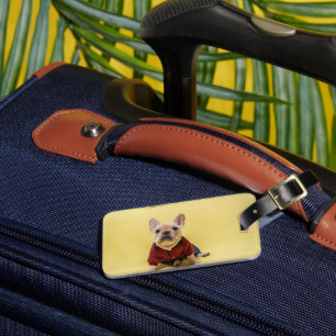 Cutest Baby Animals   French Bulldog Dressed Luggage Tag