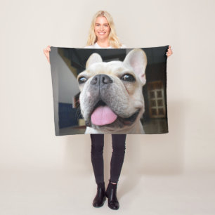 Cutest Baby Animals   French Bulldog Face Fleece Blanket