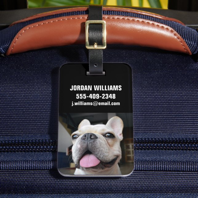 Cutest Baby Animals | French Bulldog Face Luggage Tag (Front Insitu 2)