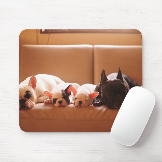 Cutest Baby Animals | French Bulldog Family Mouse Pad (With Mouse)