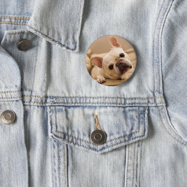 Cutest Baby Animals | French Bulldog Head Tilt 6 Cm Round Badge (In Situ)