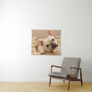 Cutest Baby Animals French Bulldog Head Tilt Tapestry