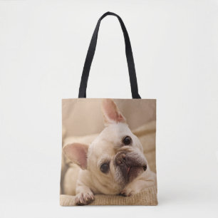 Cutest Baby Animals French Bulldog Head Tilt Tote Bag