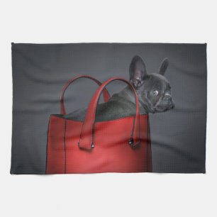 Cutest Baby Animals   French Bulldog Red Hand Bag Tea Towel