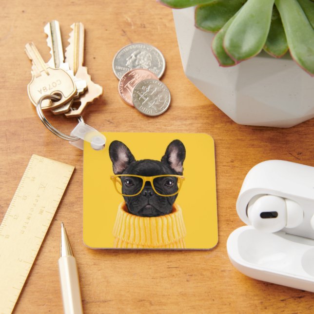 Cutest Baby Animals | French Bulldog Sunglasses Key Ring (Desk)