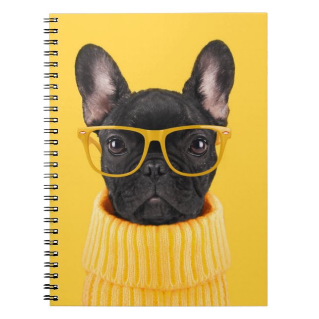 Cutest Baby Animals | French Bulldog Sunglasses Notebook (Front)