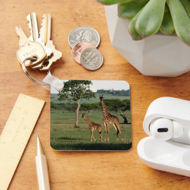 Cutest Baby Animals | Giraffe Calf & Mama Key Ring (Desk)