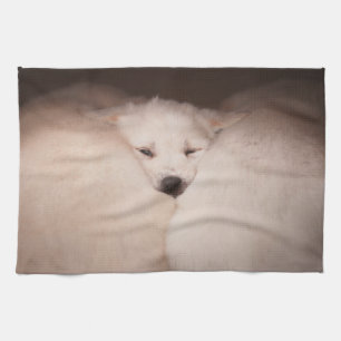 Cutest Baby Animals Golden Retriever Snuggle Tea Towel