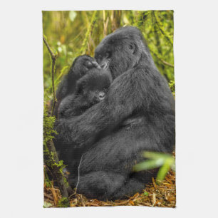 Cutest Baby Animals Gorilla & Baby Tea Towel