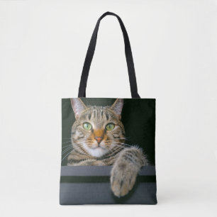 Cutest Baby Animals   Gray Tabby Cat Face Tote Bag