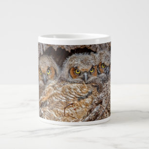 Cutest Baby Animals Great Horned Chicks Large Coffee Mug