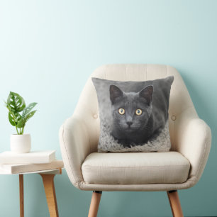 Cutest Baby Animals Grey Cat Cushion