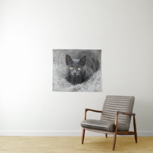 Cutest Baby Animals Grey Cat Tapestry