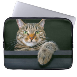 Cutest Baby Animals   Grey Tabby Cat Face Laptop Sleeve