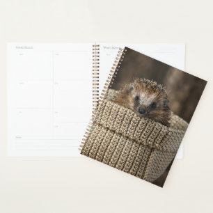 Cutest Baby Animals   Hedgehog in a Basket Planner
