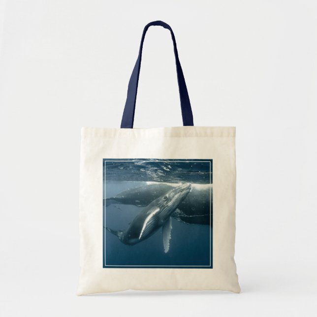 Cutest Baby Animals | Humpback Whale Calf Tote Bag (Front)