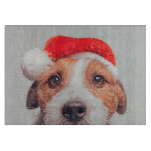 Cutest Baby Animals Jack Russell Dog Santa Claus Cutting Board