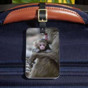 Cutest Baby Animals Japanese Monkey & Baby Luggage Tag