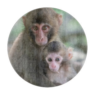 Cutest Baby Animals Japanese Monkeys Cutting Board