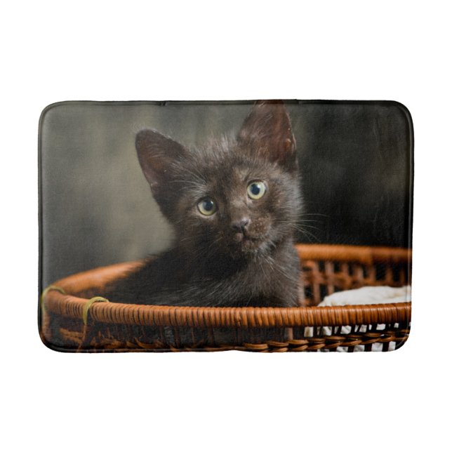 Cutest Baby Animals | Kitten in Basket Bath Mat (Front)