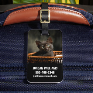 Cutest Baby Animals   Kitten in Basket Luggage Tag