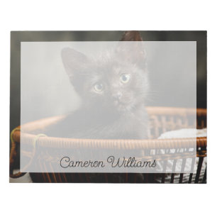 Cutest Baby Animals Kitten in Basket Notepad