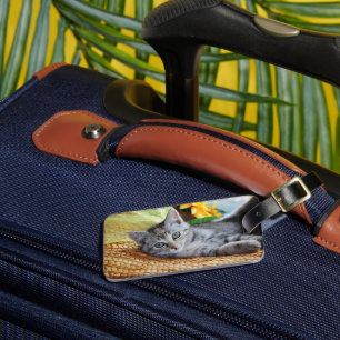 Cutest Baby Animals Kitten Lounging Luggage Tag