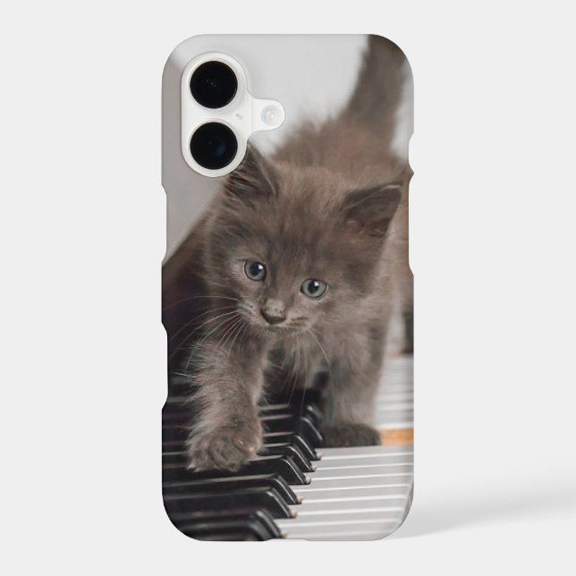 Cutest Baby Animals | Kitten on Piano iPhone Case (Back)