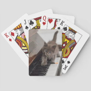 Cutest Baby Animals Kitten on Piano Playing Cards
