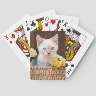 Cutest Baby Animals Kitten & Yellow Roses Playing Cards