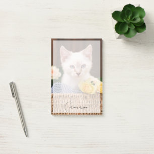 Cutest Baby Animals   Kitten & Yellow Roses Post-it Notes