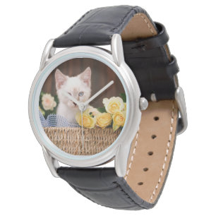 Cutest Baby Animals Kitten & Yellow Roses Watch